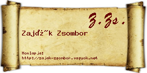 Zaják Zsombor névjegykártya